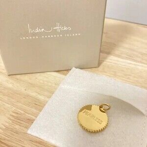 India Hicks Fearless Token Charm Womens Gold Token Pendant Jewelry Retired